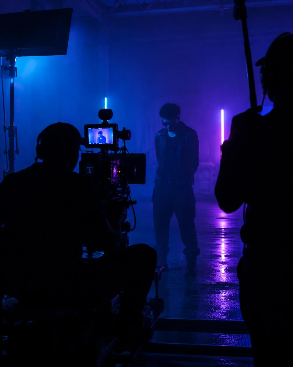 Bastidores da gravação de um videoclipe
